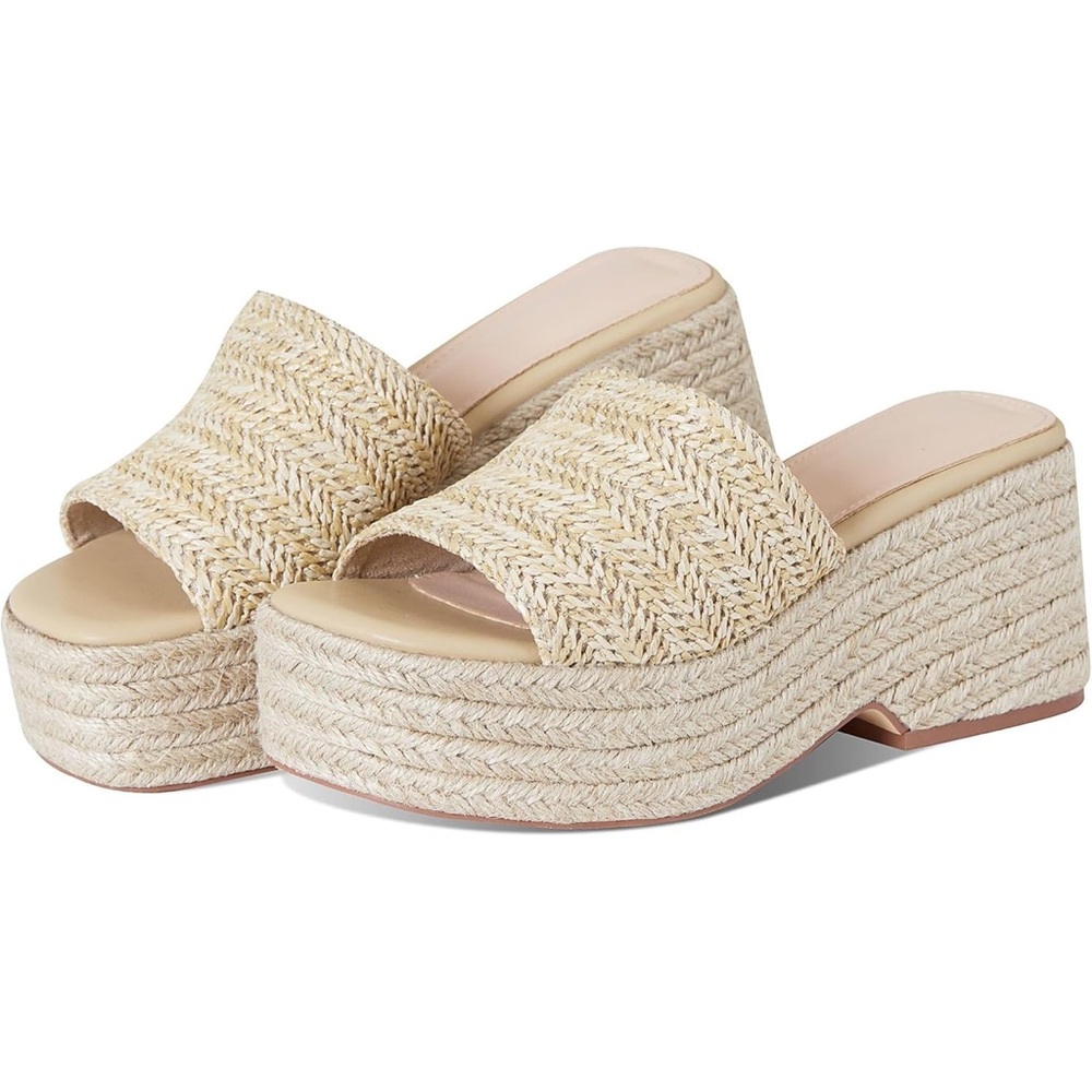 Women's Tan Woven Platform Sandals DiDIFu